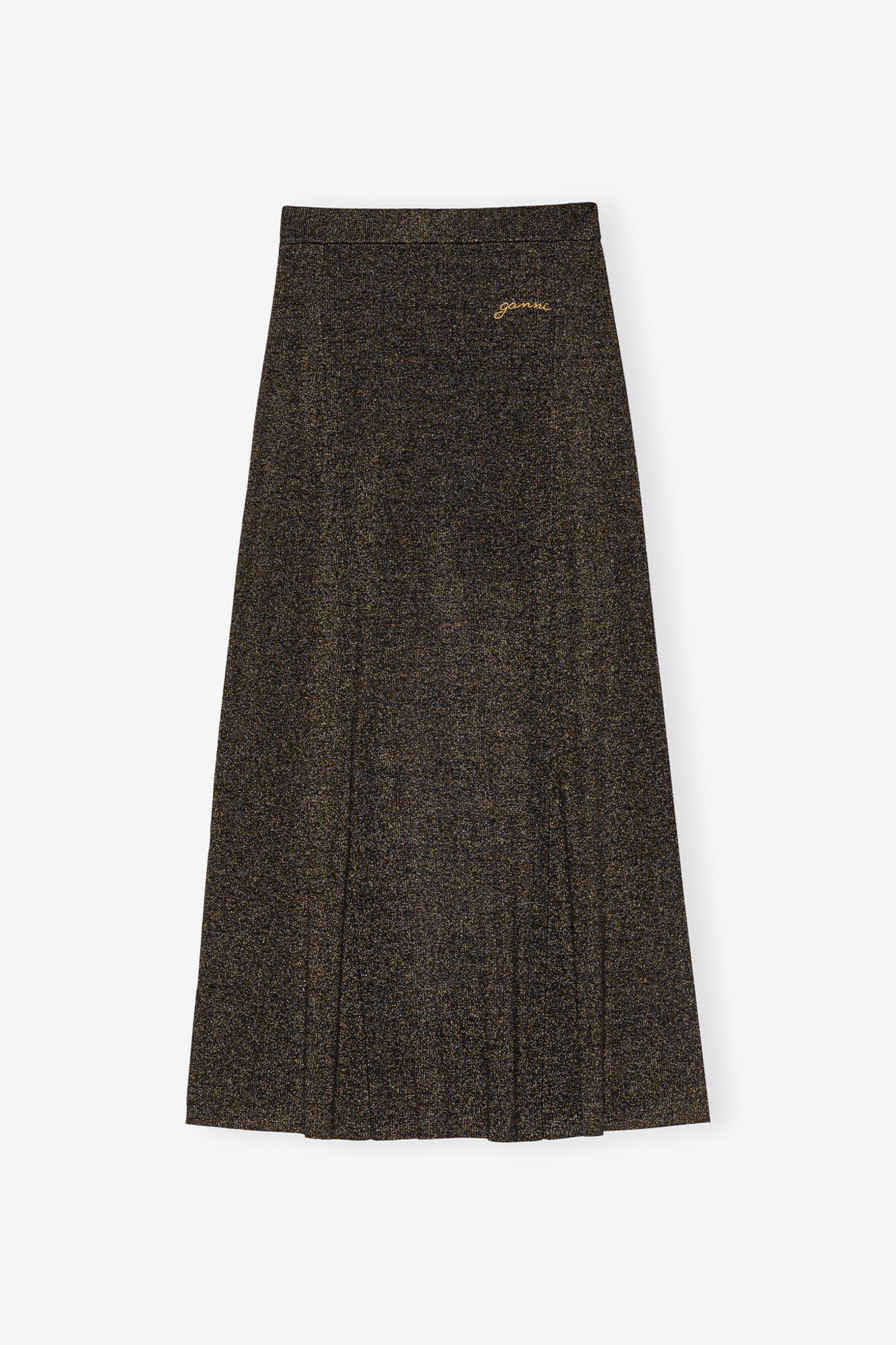 Black and Gold Sparkle Rib Maxi Skirt | Multicolour