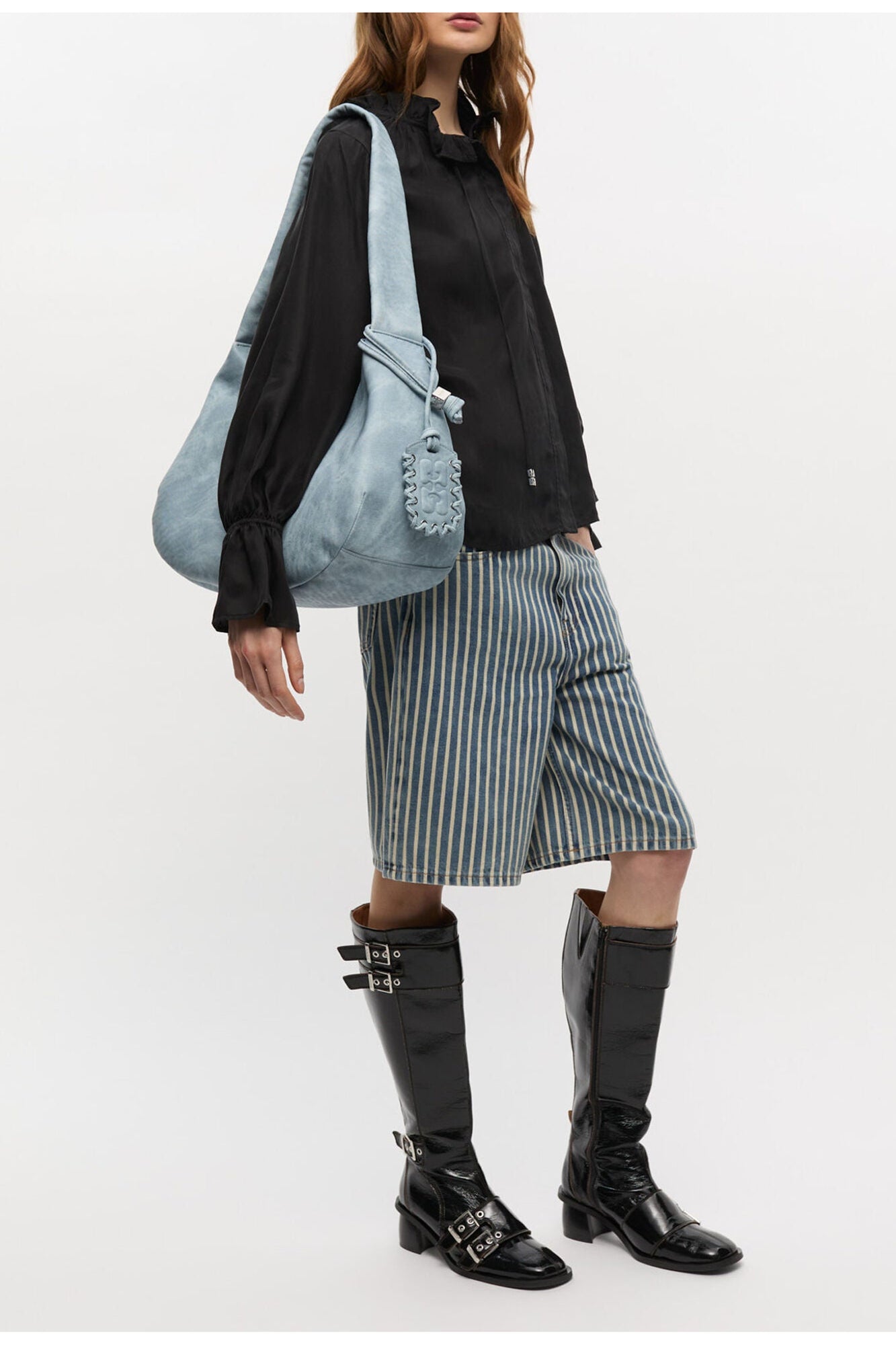 Bleached Medium Hobo Bag | Celestial Blue