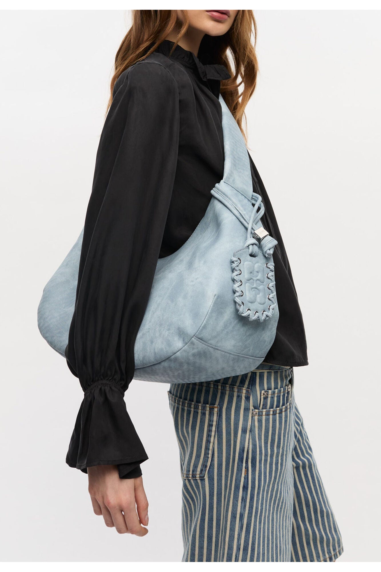 Bleached Medium Hobo Bag | Celestial Blue
