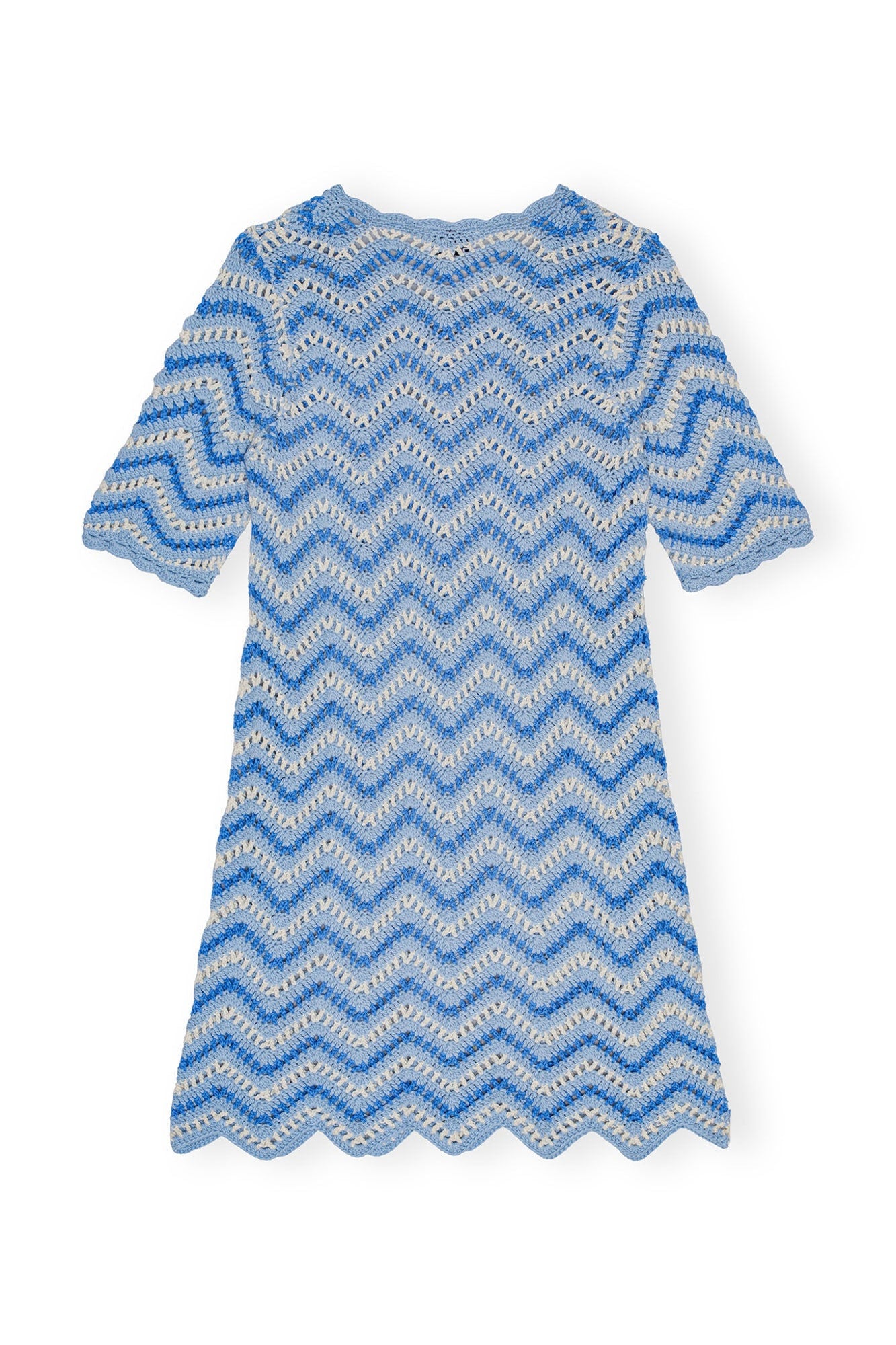 Blue Cotton Crochet Mini Dress | Heather