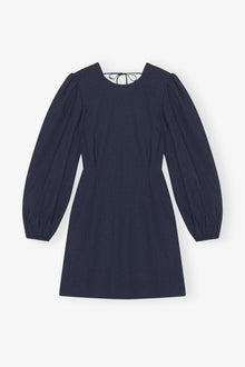 Blue Drapey Melange Open Back Mini Dress | Sky Captain