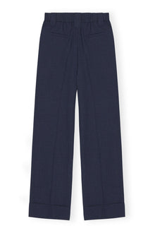 Blue Drapey Melange Trousers | Sky Captain