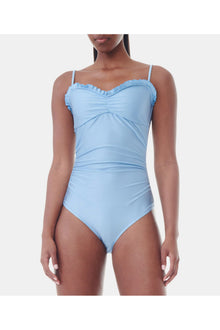 Blue Gathered Swimsuit | Glacier Lake