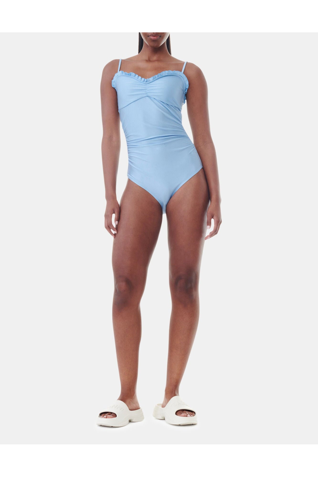 Blue Gathered Swimsuit | Glacier Lake