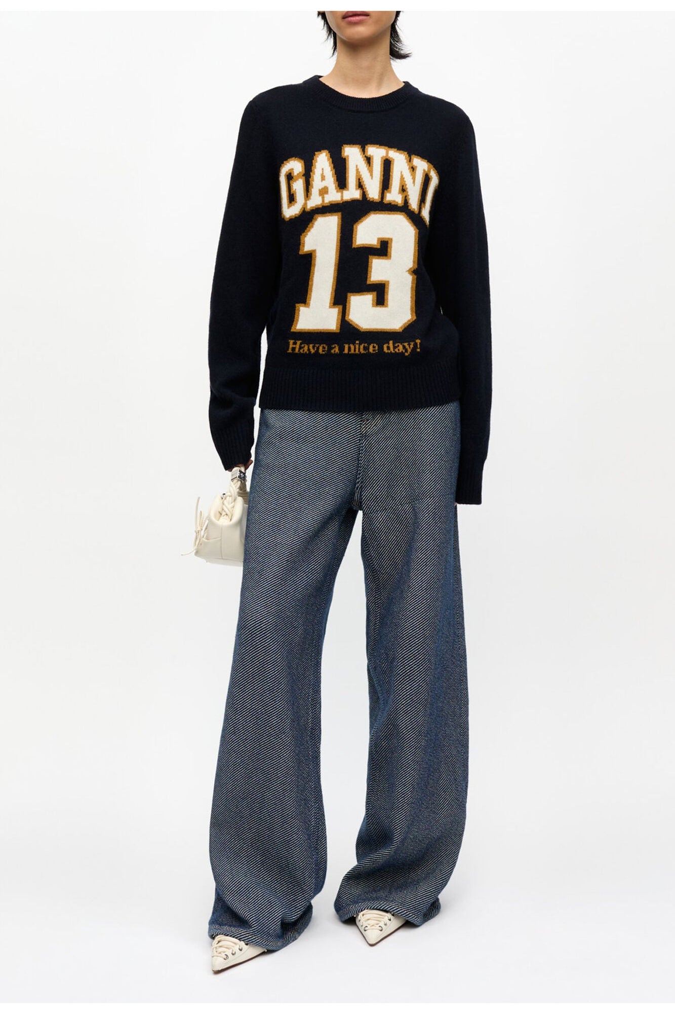 Blue Graphic Wool Jumper | Sky Captain