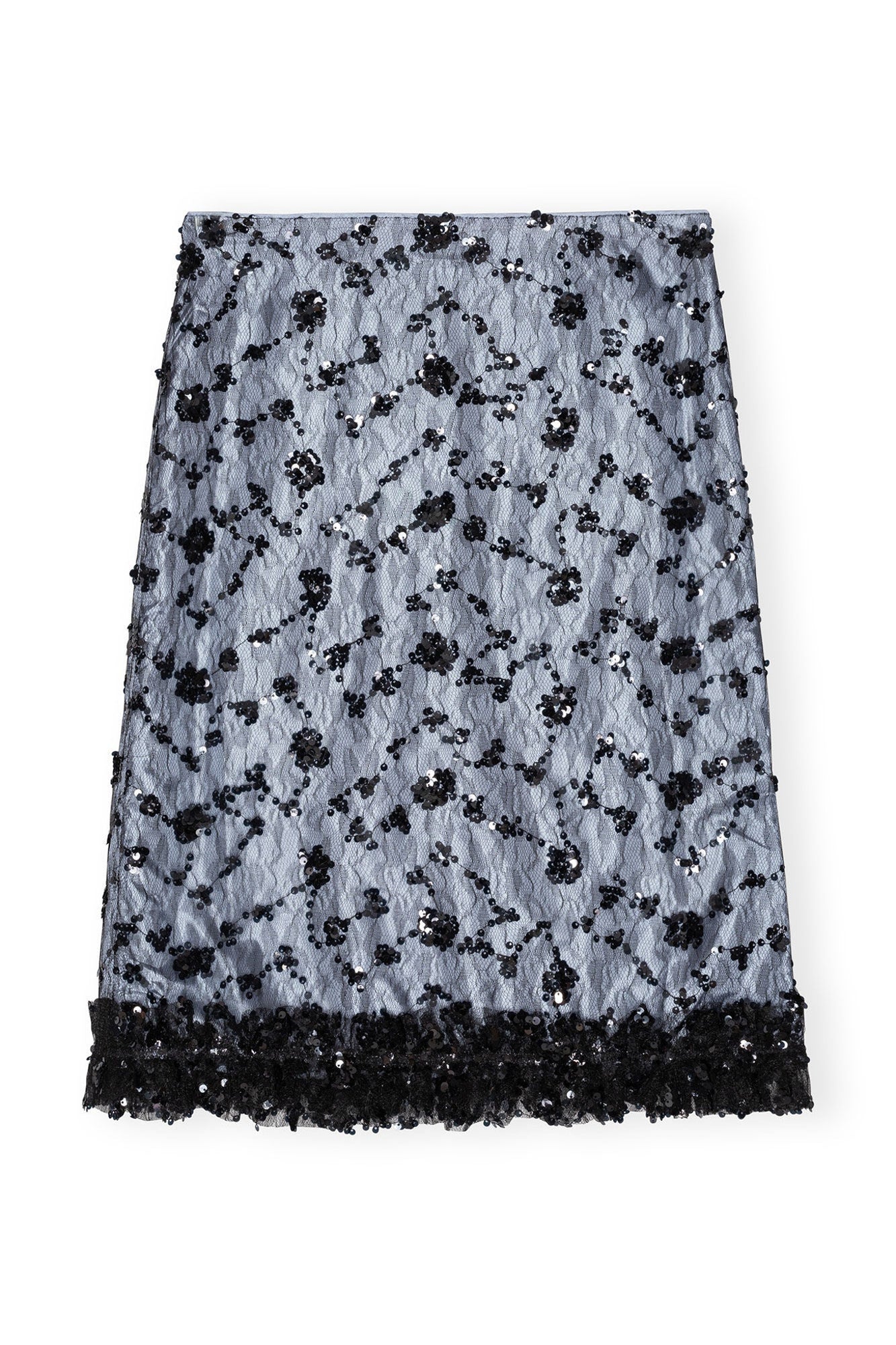Blue Sequin Lace Skirt | Heather