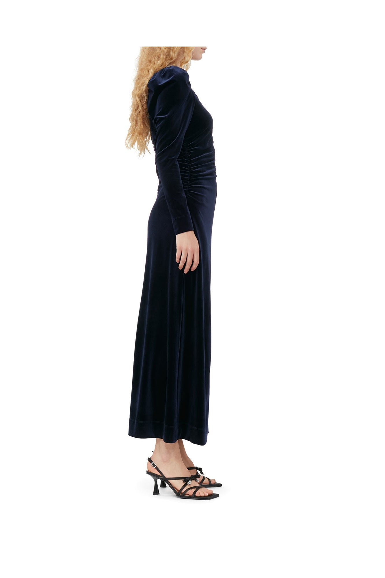 Blue Velvet Jersey Long Dress | Total Eclipse