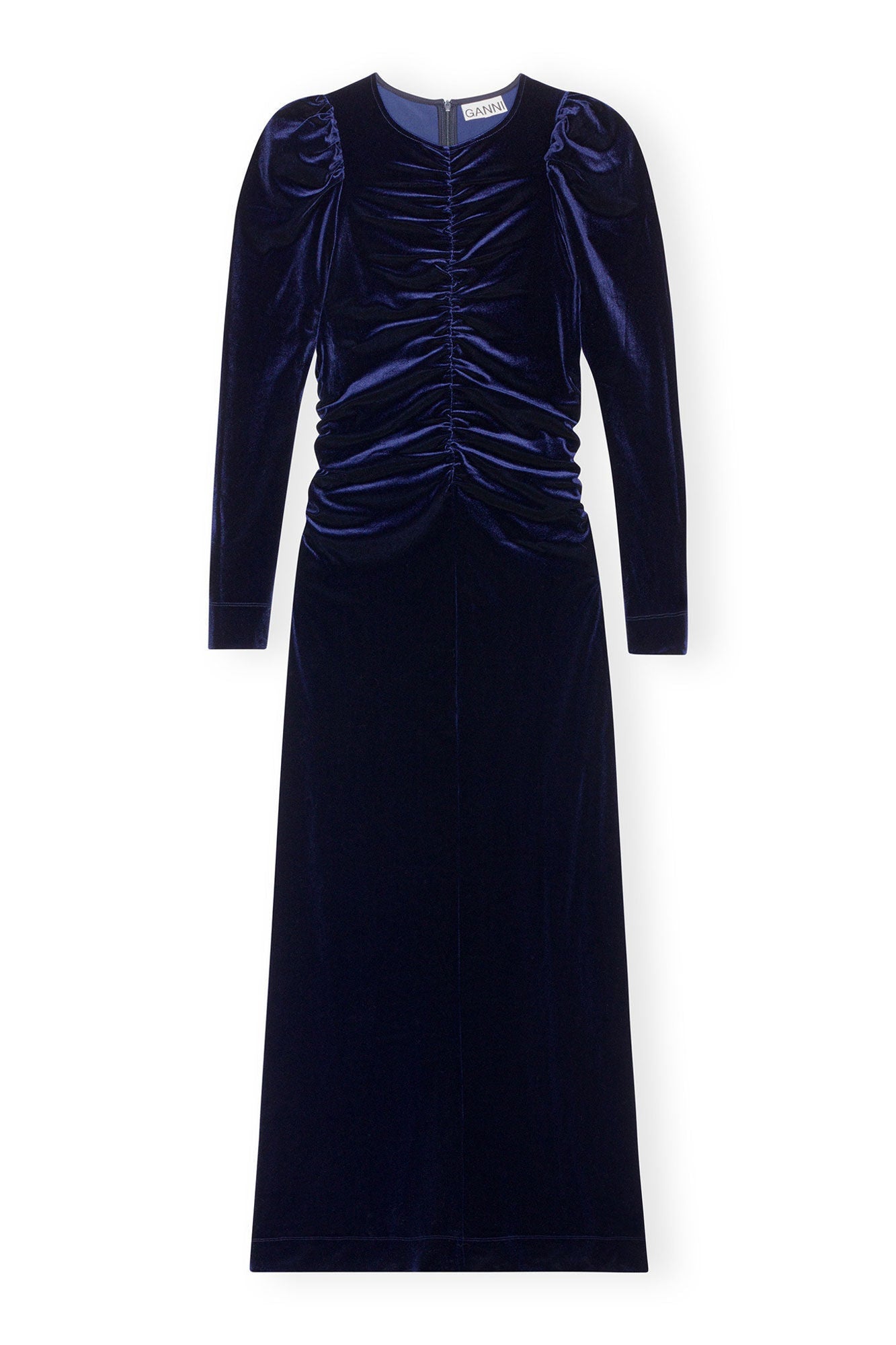 Blue Velvet Jersey Long Dress | Total Eclipse