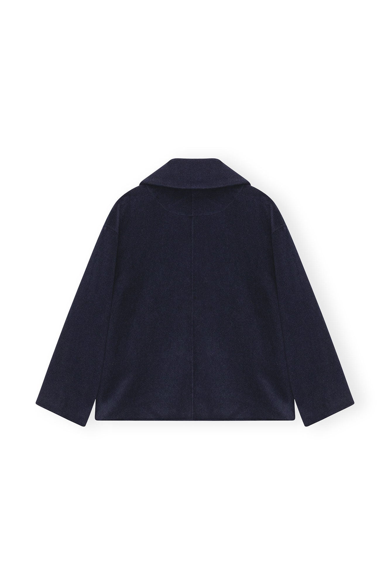 Blue Wool Wide Collar Jacket | Sky Captain