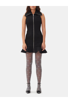 Bonded Crepe Mini Dress | Black (V1)
