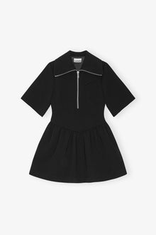 Bonded Crepe Mini Dress | Black (V3)