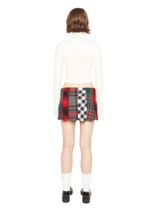 Womens | Bow Knit Tie Pointelle Turtleneck | White