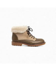 Boys | Fur-Lined High-Top Derby Shoes | Olive