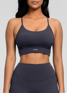 Seamless Crossback Bra | Charcoal