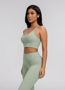 Seamless Crossback Bra | Sage Green