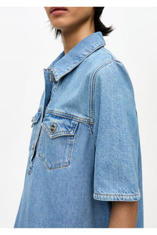 Broderie Anglaise Mini Dress | Light Blue Stone