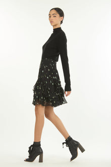 Aeria Skirt | Black Floral Alley