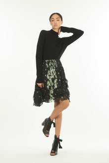 Aeria Skirt | Black Floral Alley