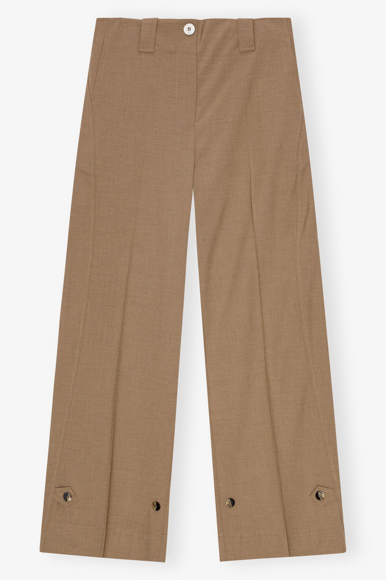 Brown Drapey Melange Trousers | Tiger's Eye