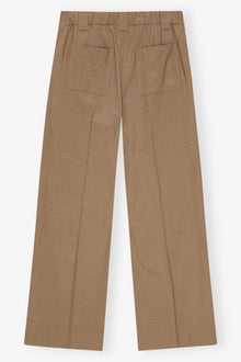 Brown Drapey Melange Trousers | Tiger's Eye