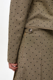 Brown Flock Check Suiting Mini Skirt | Tiger's Eye