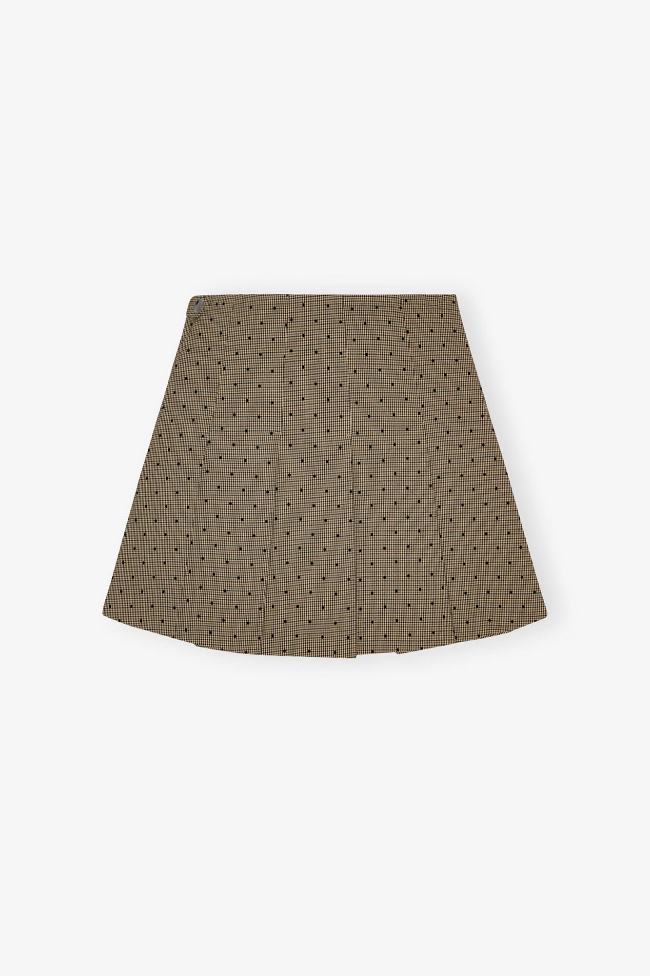 Brown Flock Check Suiting Mini Skirt | Tiger's Eye