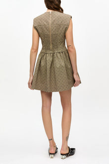 Brown Flock Suiting Corset Mini Dress | Tiger's Eye