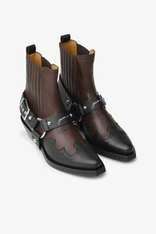 Brown Low Cut Western Chelsea Boots | Black/Chocolate Fondant
