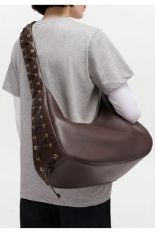 Brown Medium Laces Hobo Bag | Chocolate Torte