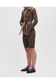 Brown Melange Knit Leggings | Fossil