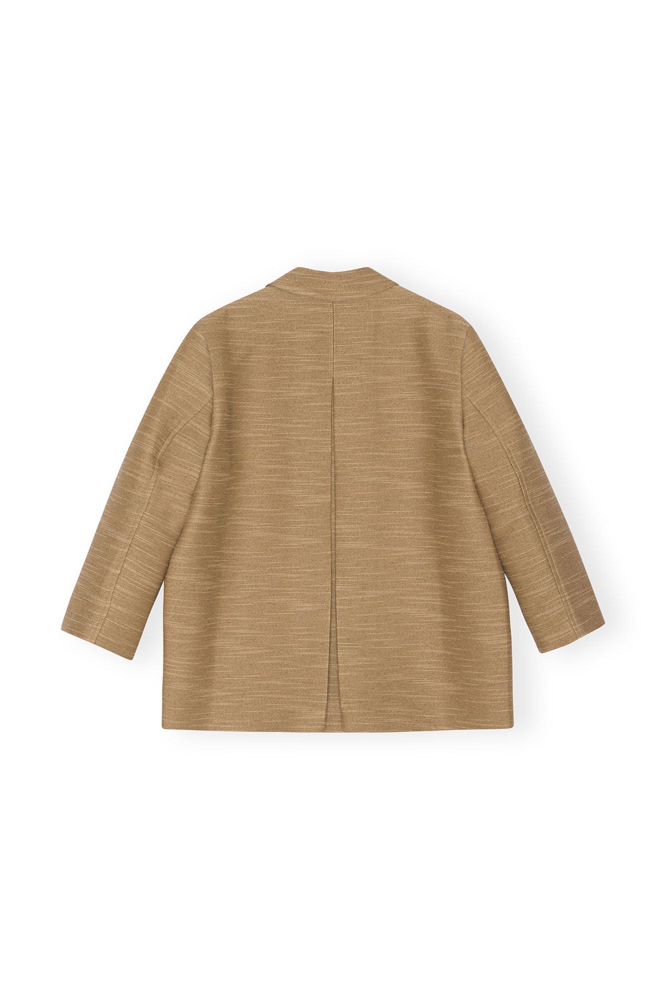 Brown Slub Linen Oversized Blazer | Petrified Oak