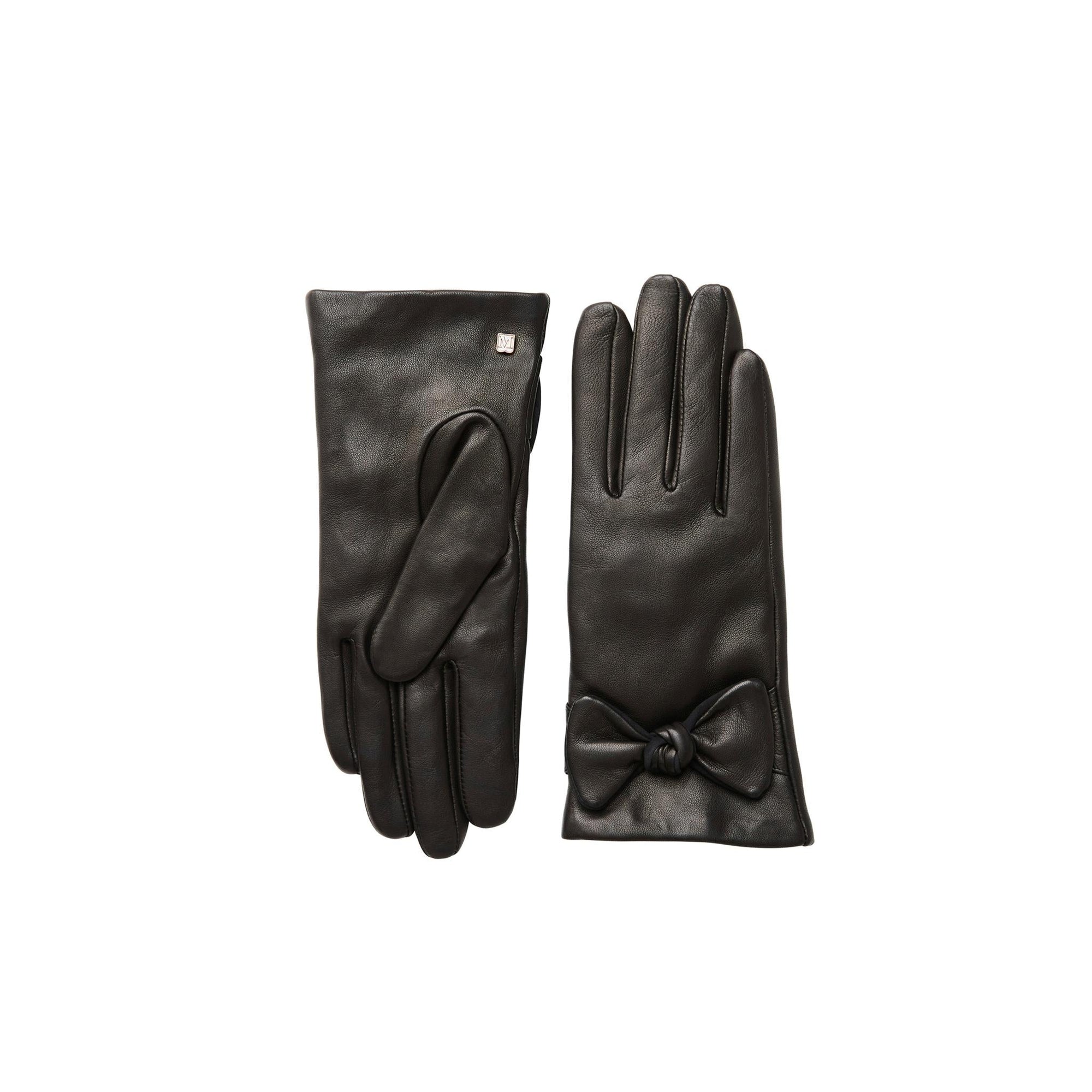 Bruno Magli | Women | Ladies Knotted Bow Touchscreen Compatible Leather Glove  | Black