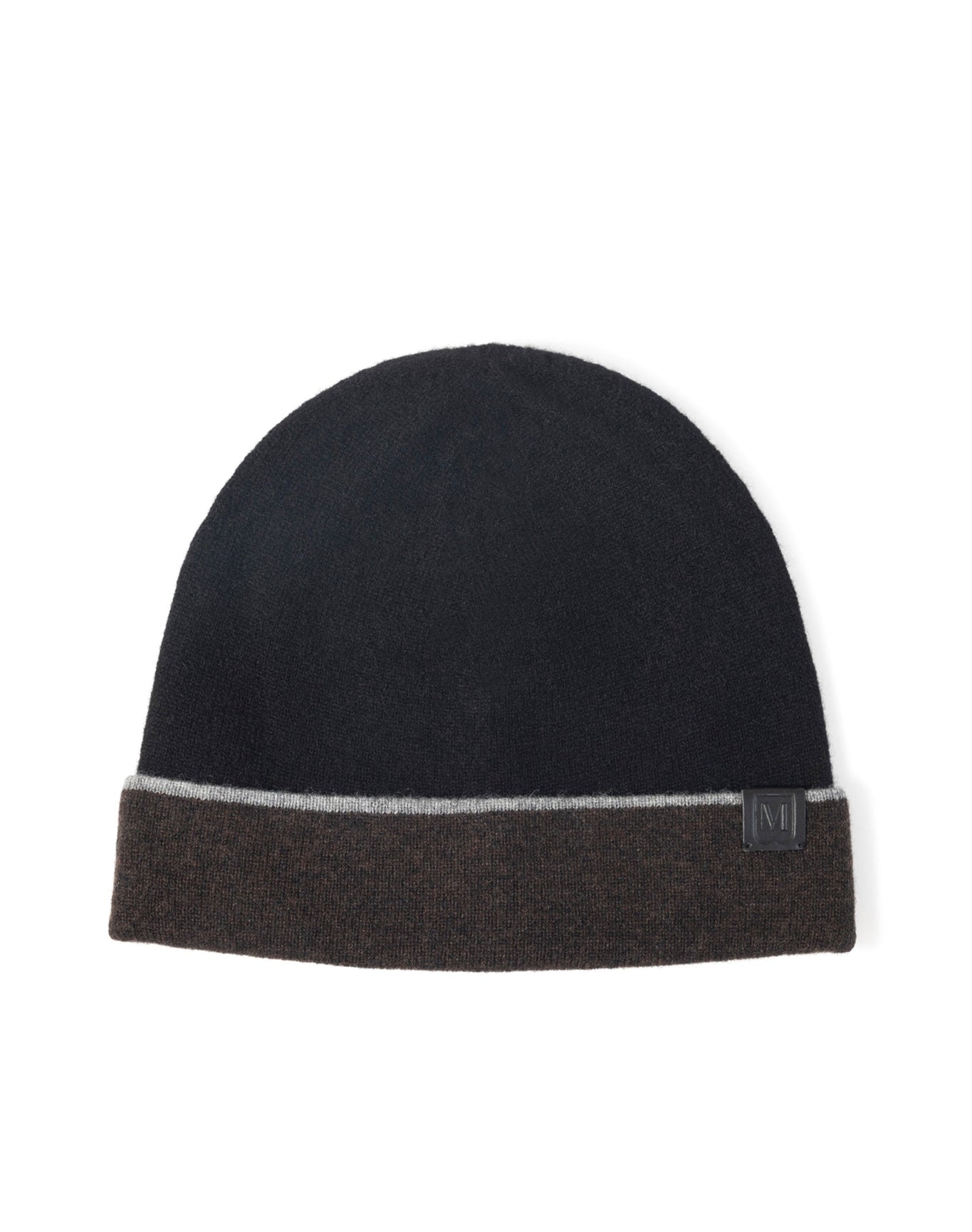 Bruno Magli | Men | Reversible Cashmere Double Layer Jersey Beanie | Brown/Black
