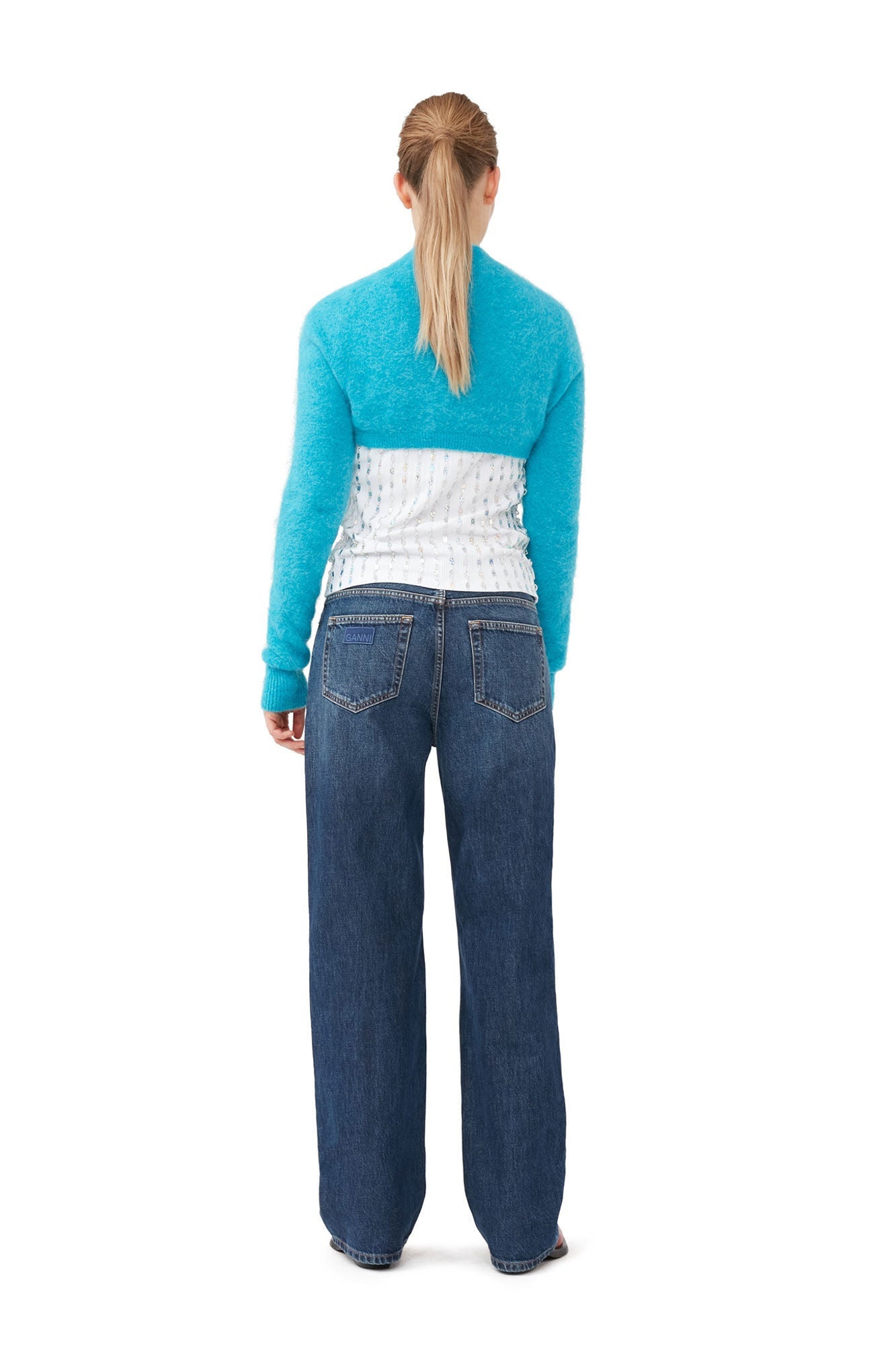 Brushed Alpaca Bolero | Blue Curacao