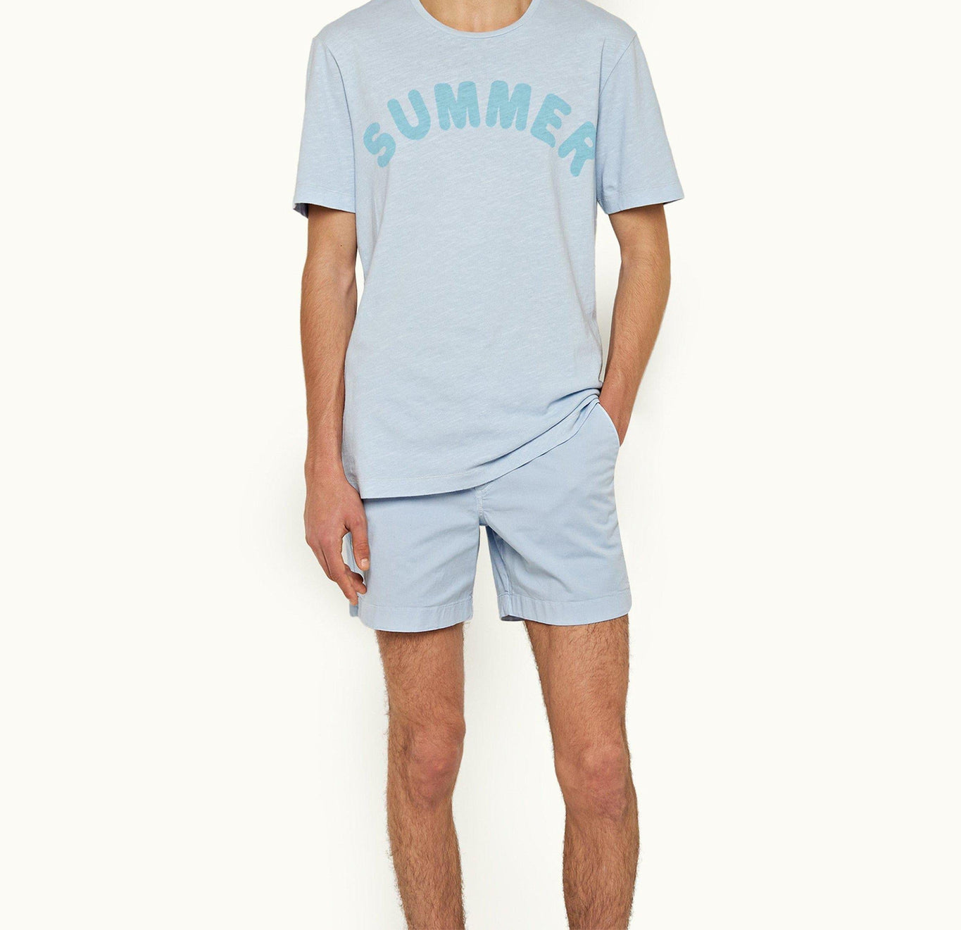 Bulldog Cotton Twill Mid-Length Cotton Twill Shorts | Ice Blue