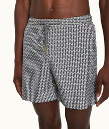 Bulldog Drawcord Perez Print Mid-Length Drawcord Swim Shorts | Chai