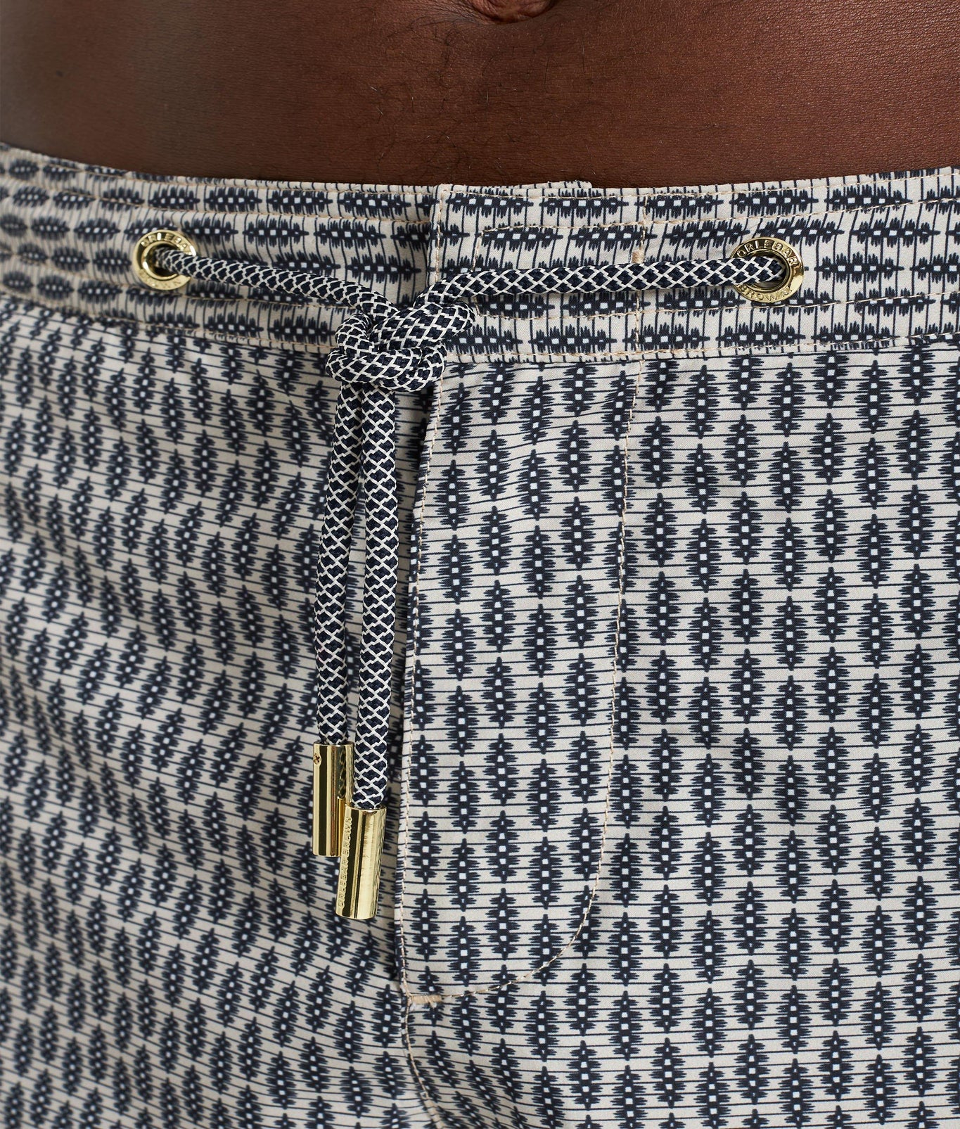 Bulldog Drawcord Perez Print Mid-Length Drawcord Swim Shorts | Chai