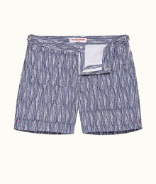 Bulldog Fern Mid-Length Swim Shorts | Lagoon Blue/White