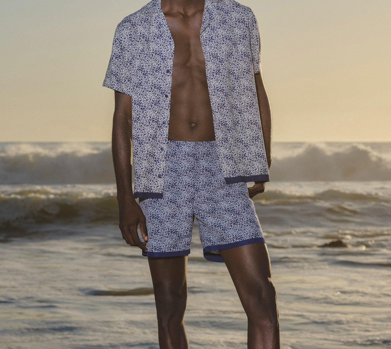 Bulldog Floral Mid-Length Swim Shorts | Midnight Navy
