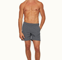 Bulldog Geo Pointpart Mid-Length Swim Shorts | Midnight Navy/White