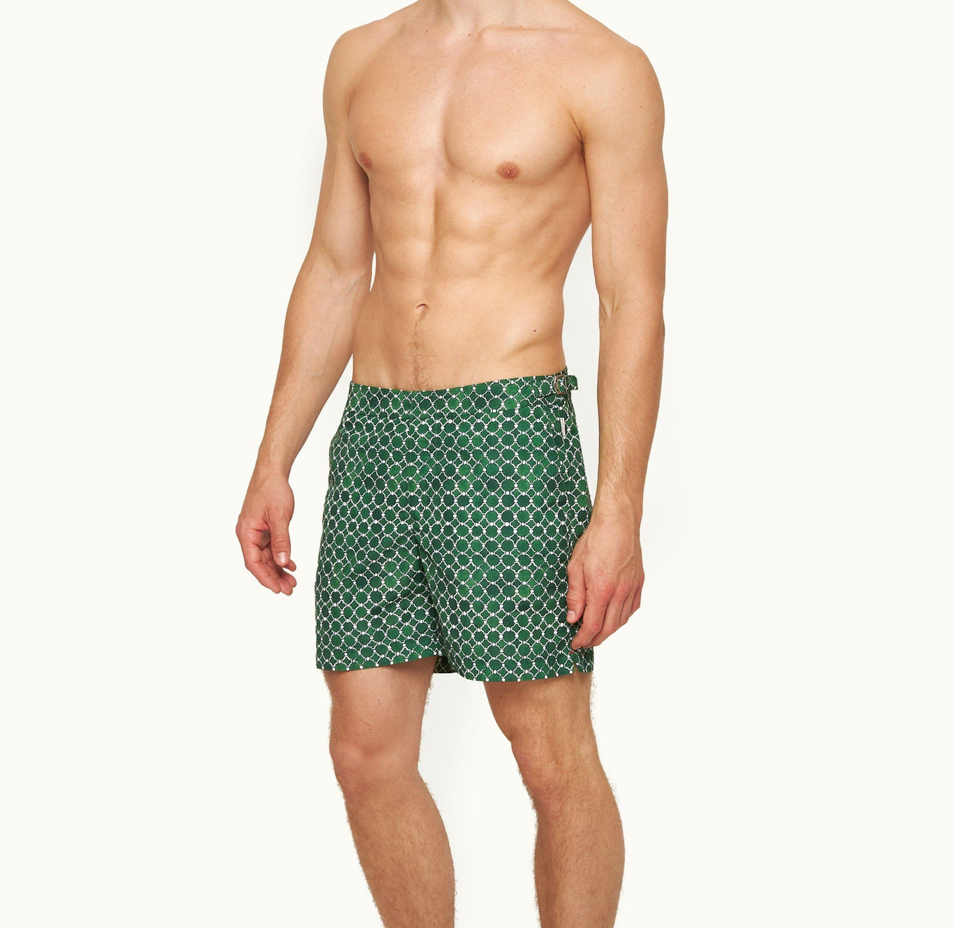 Bulldog Geometric Tile Mid-Length Swim Shorts | Coastal Garden