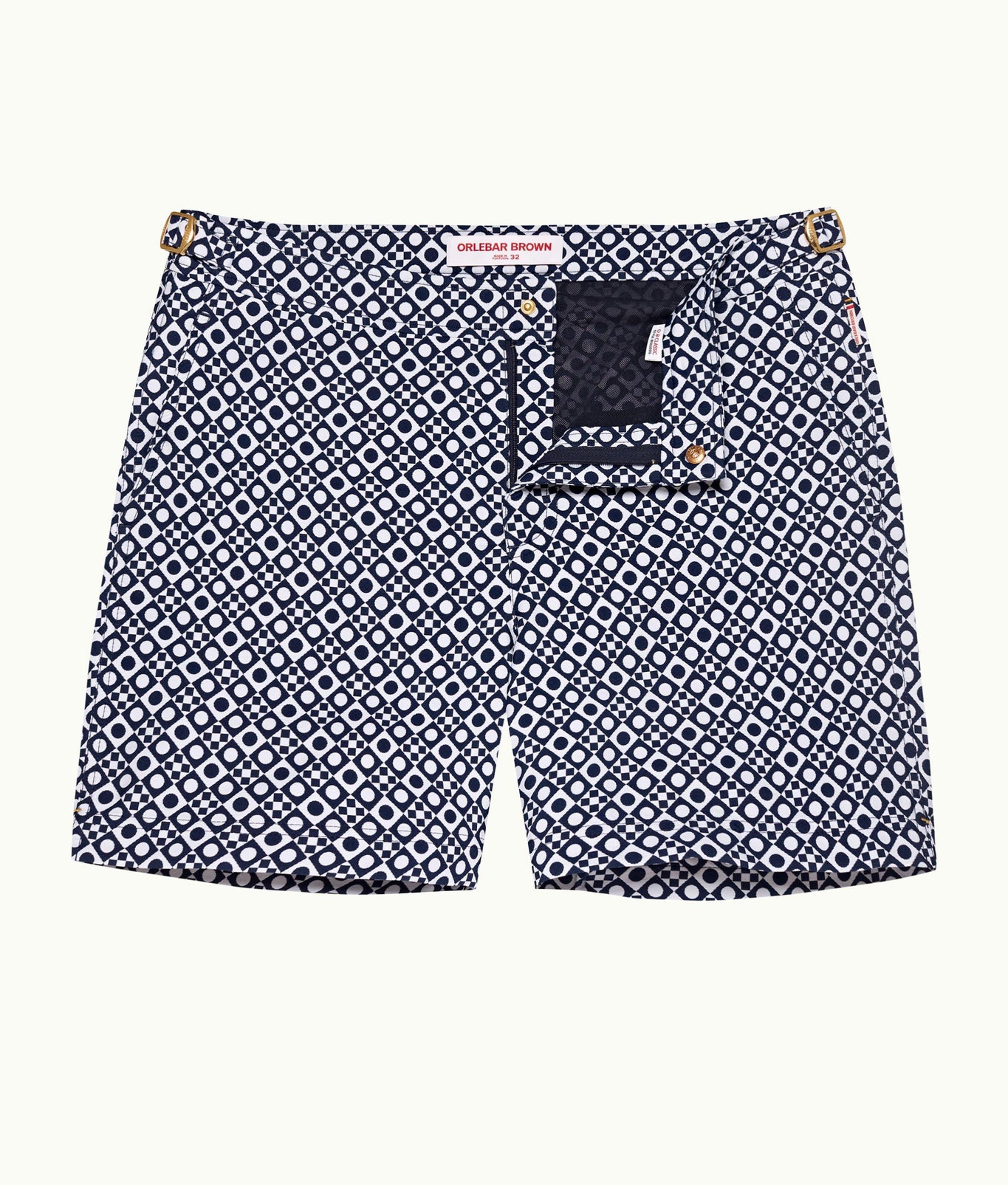 Bulldog Jacquard Domi Jacquard Mid-Length Swim Shorts Woven | Night Iris/White Sand