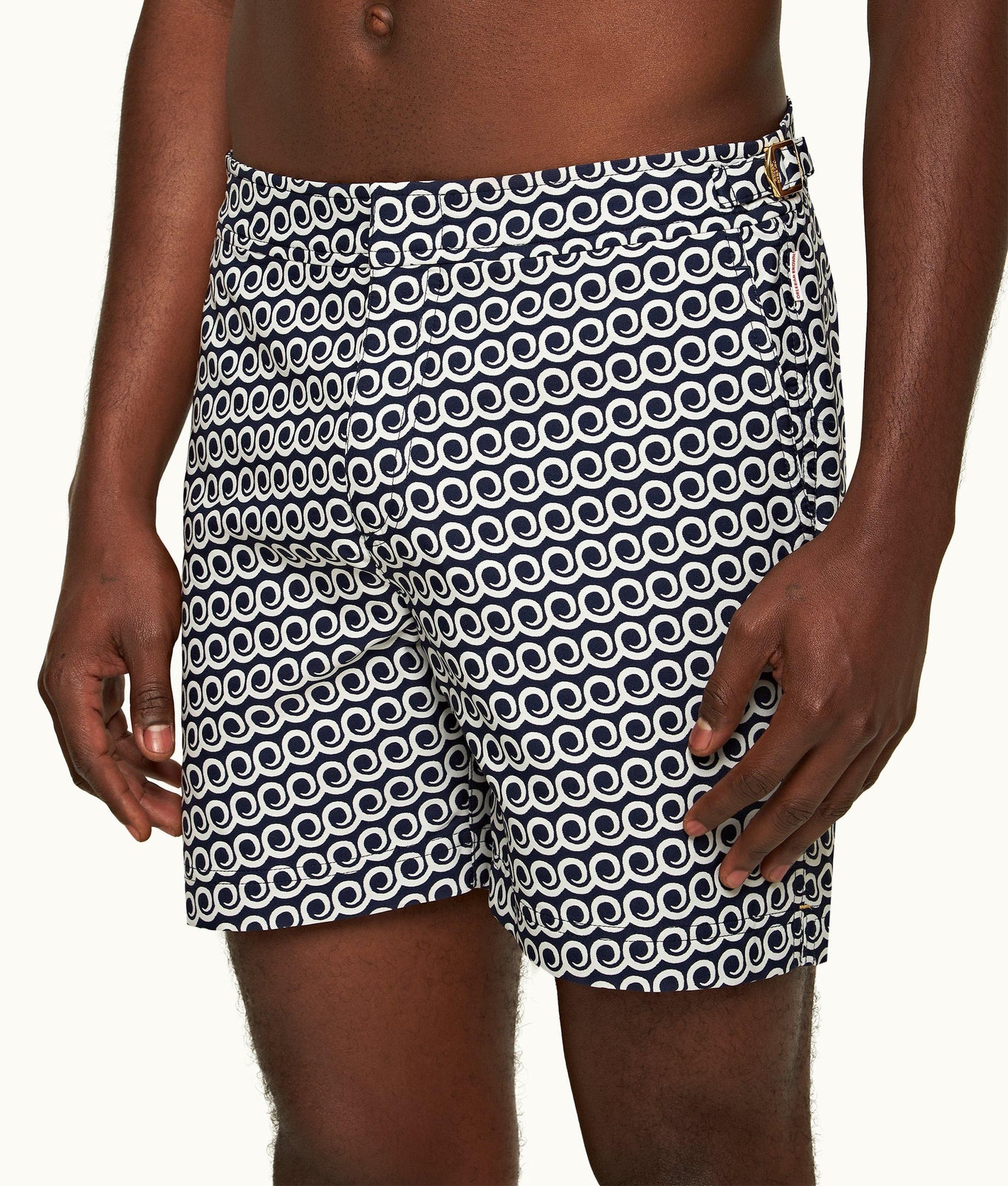 Bulldog Lacuna Jacquard Mid-Length Swim Shorts | Midnight Navy