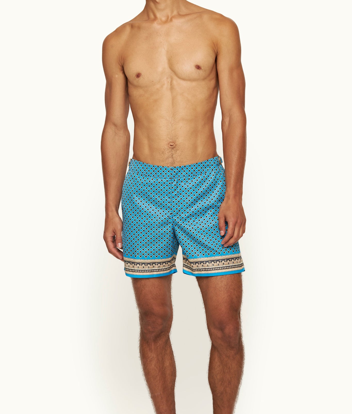 Bulldog Mid-Length Solmio Print Swim Shorts | California Blue