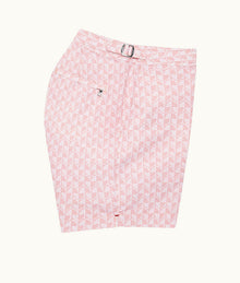 Bulldog Otaru Mid-Length Swim Shorts | Pink/White
