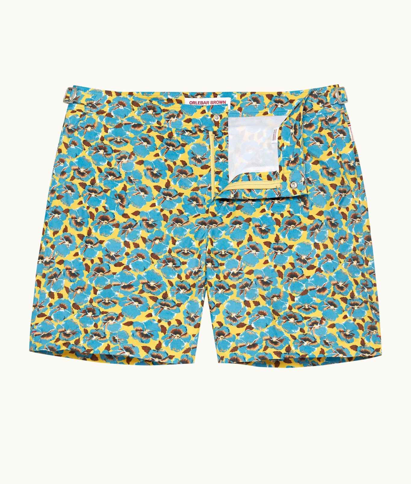 Bulldog Petal Print Mid-Length Swim Shorts | Lemon Meringue