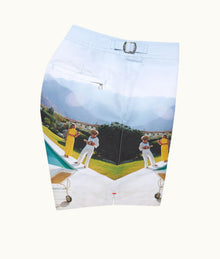 Bulldog Photographic Print Mid-Length Swim Shorts Woven | Kaufmann Cocktail