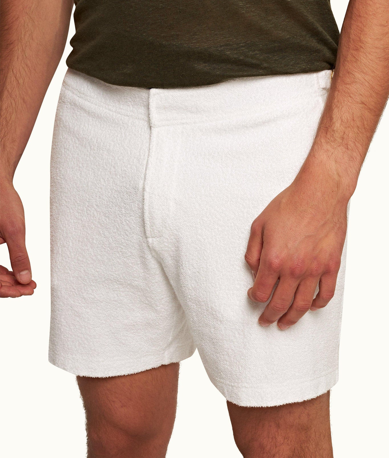 Bulldog Towelling Mid-Length Double-Faced Towelling Shorts | White