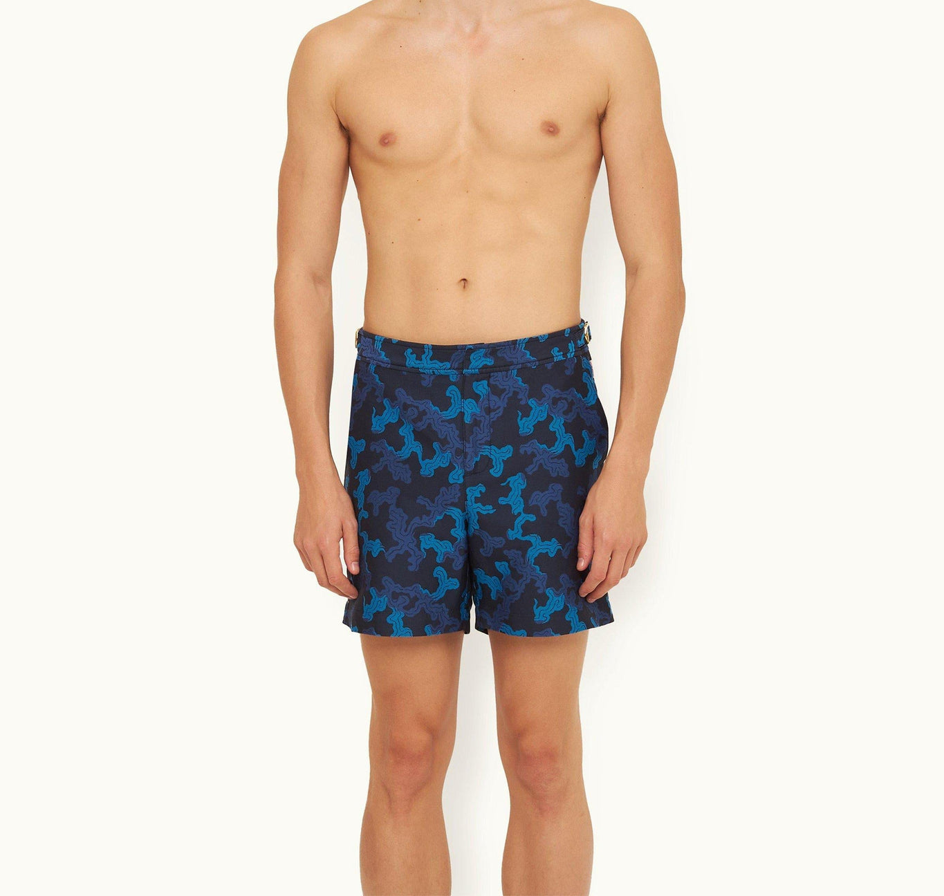 Bulldog X Jacquard Mid-Length Swim Shorts | Dark Sapphire