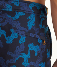 Bulldog X Jacquard Mid-Length Swim Shorts | Dark Sapphire